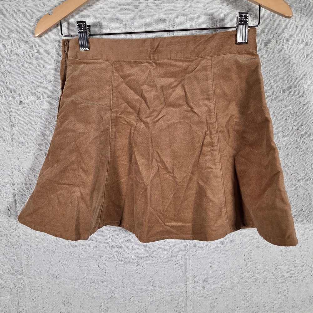 Janie and Jack Girls Brown Pleather A-Line Skirt Gold Bit Detail Size 12 Western - Picture 3 of 7